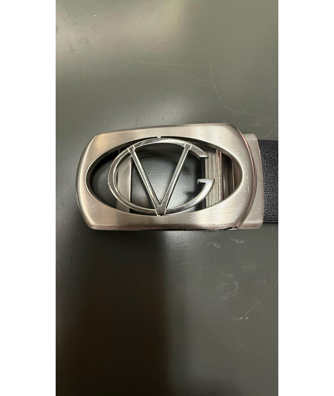 VALENTINO Антрацитовый кожаный ремень, фото 2