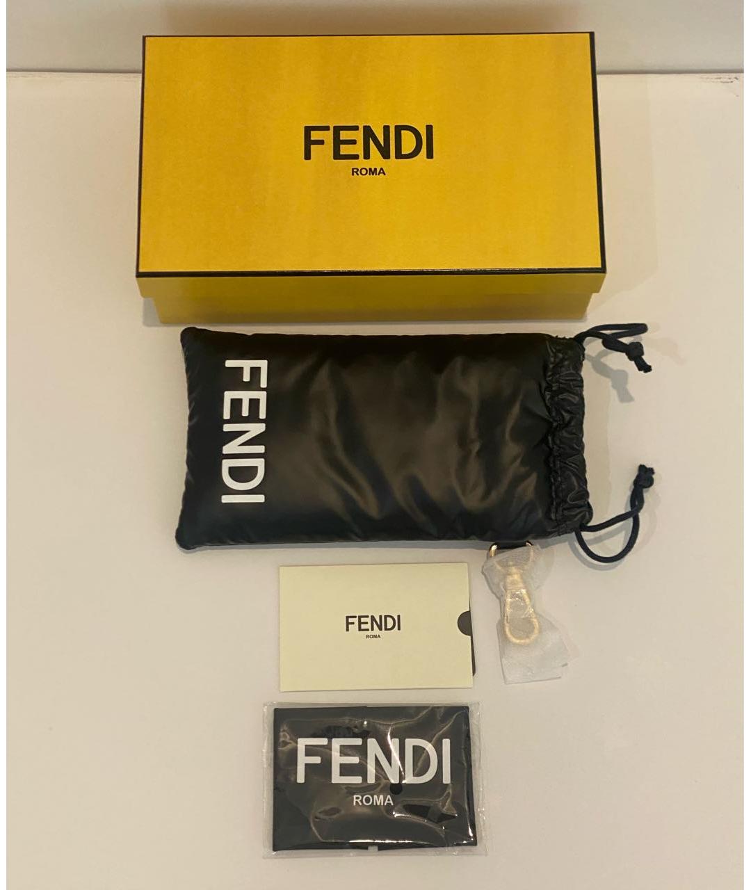FENDI Коричневые пластиковые солнцезащитные очки, фото 4