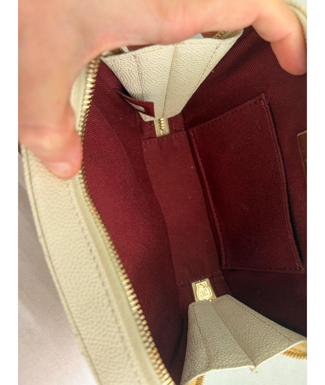 CHANEL Бежевая кожаная поясная сумка, фото 7