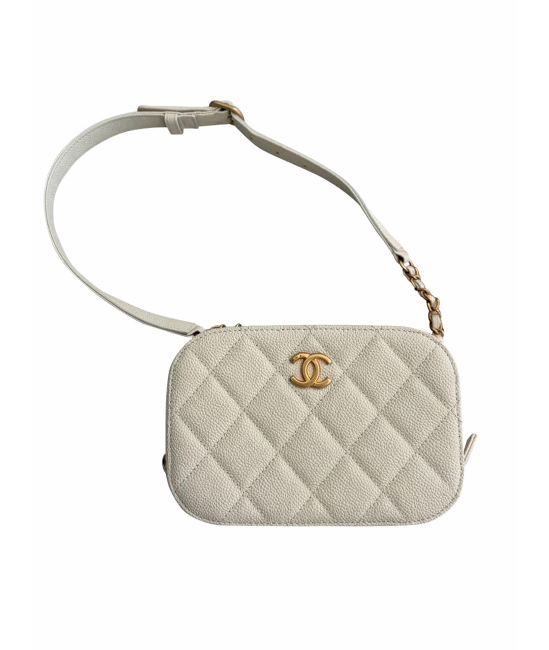 CHANEL Бежевая кожаная поясная сумка, фото 1