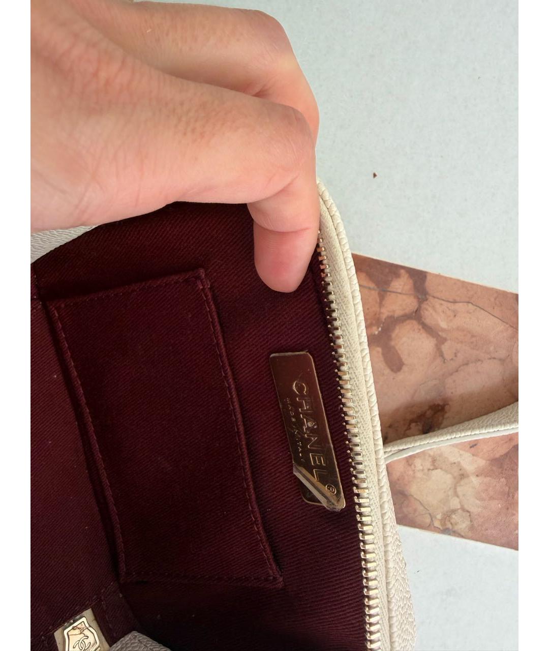 CHANEL Бежевая кожаная поясная сумка, фото 4