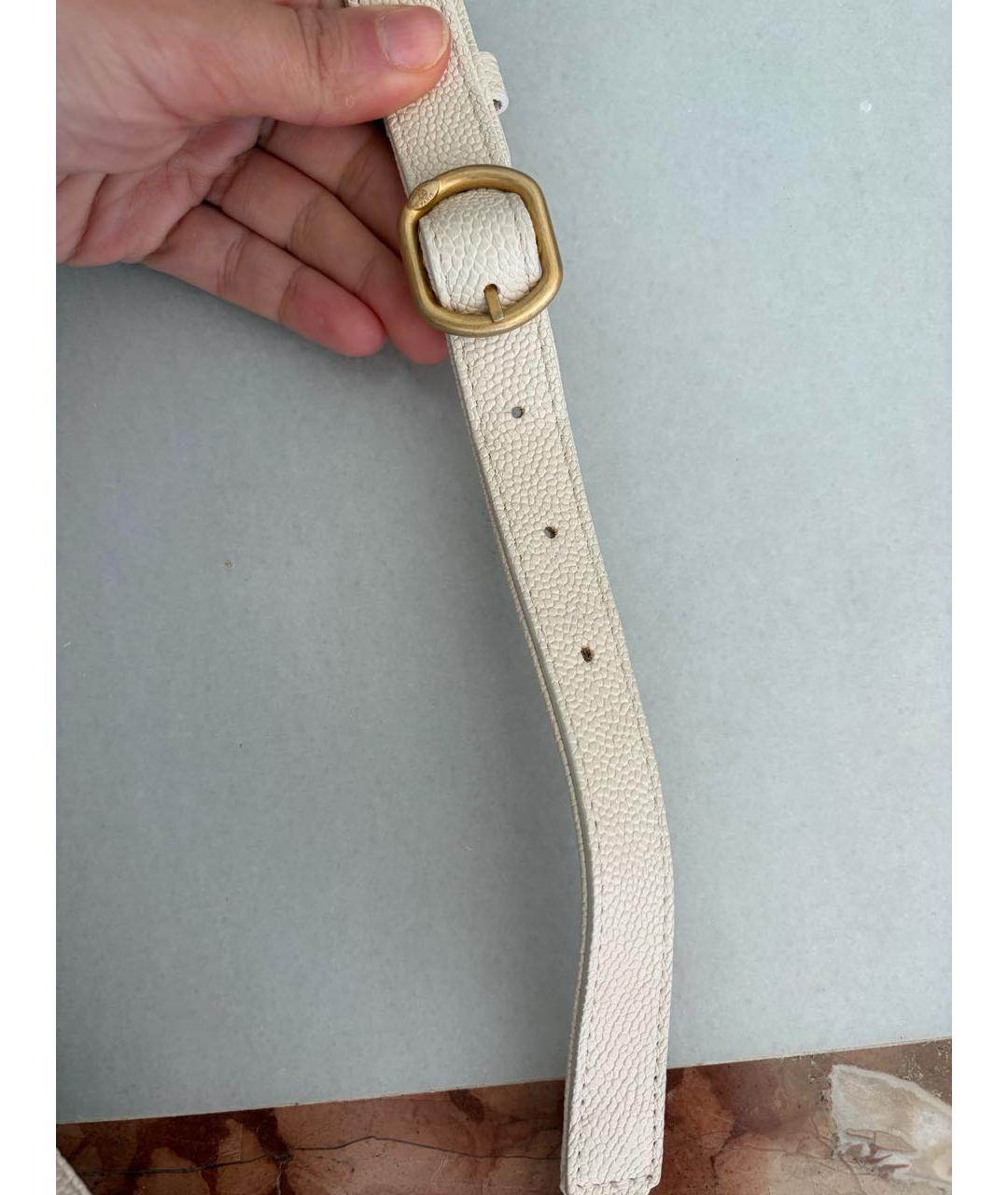 CHANEL Бежевая кожаная поясная сумка, фото 5