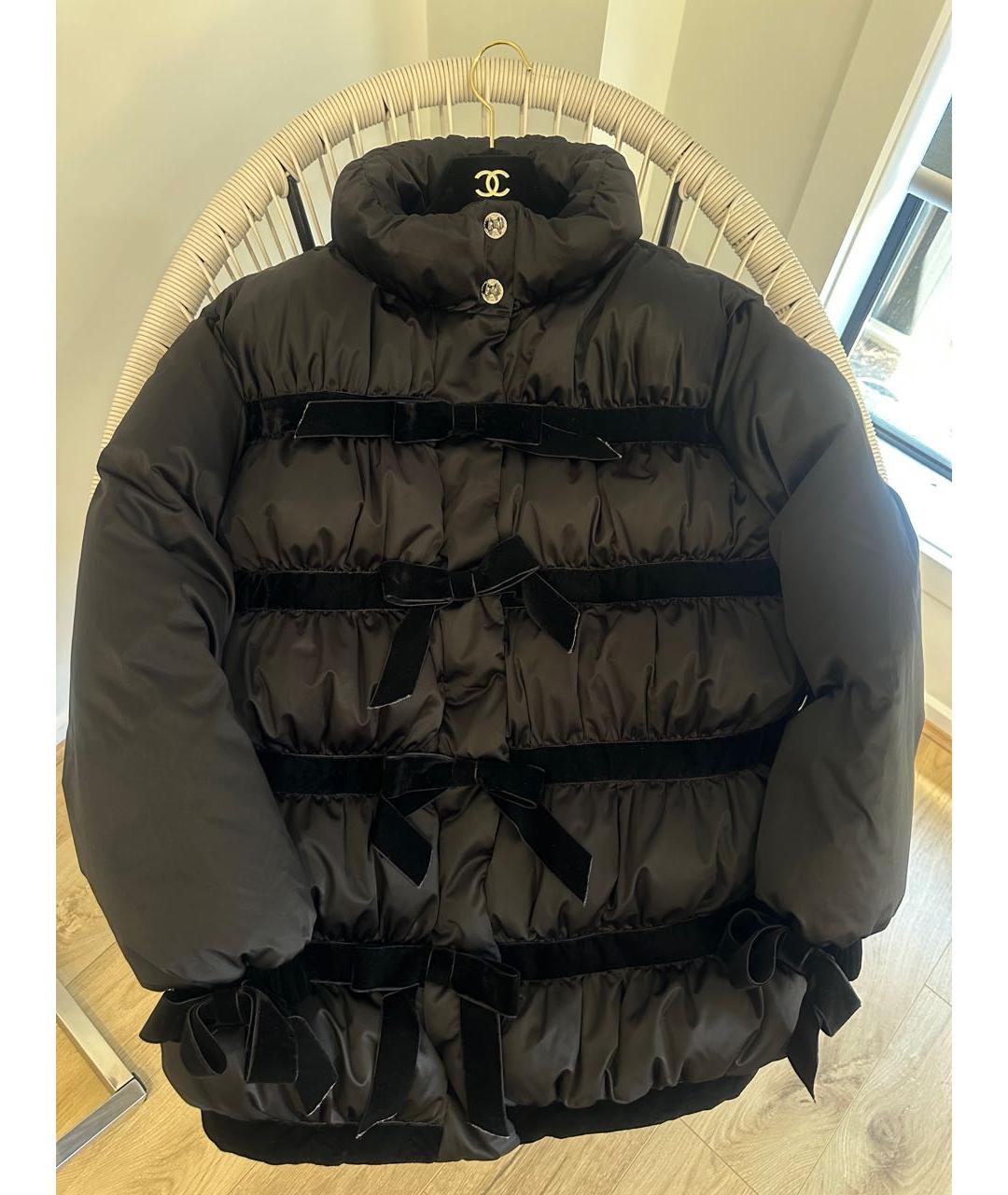 CHANEL Черный полиэстеровый пуховик, фото 8