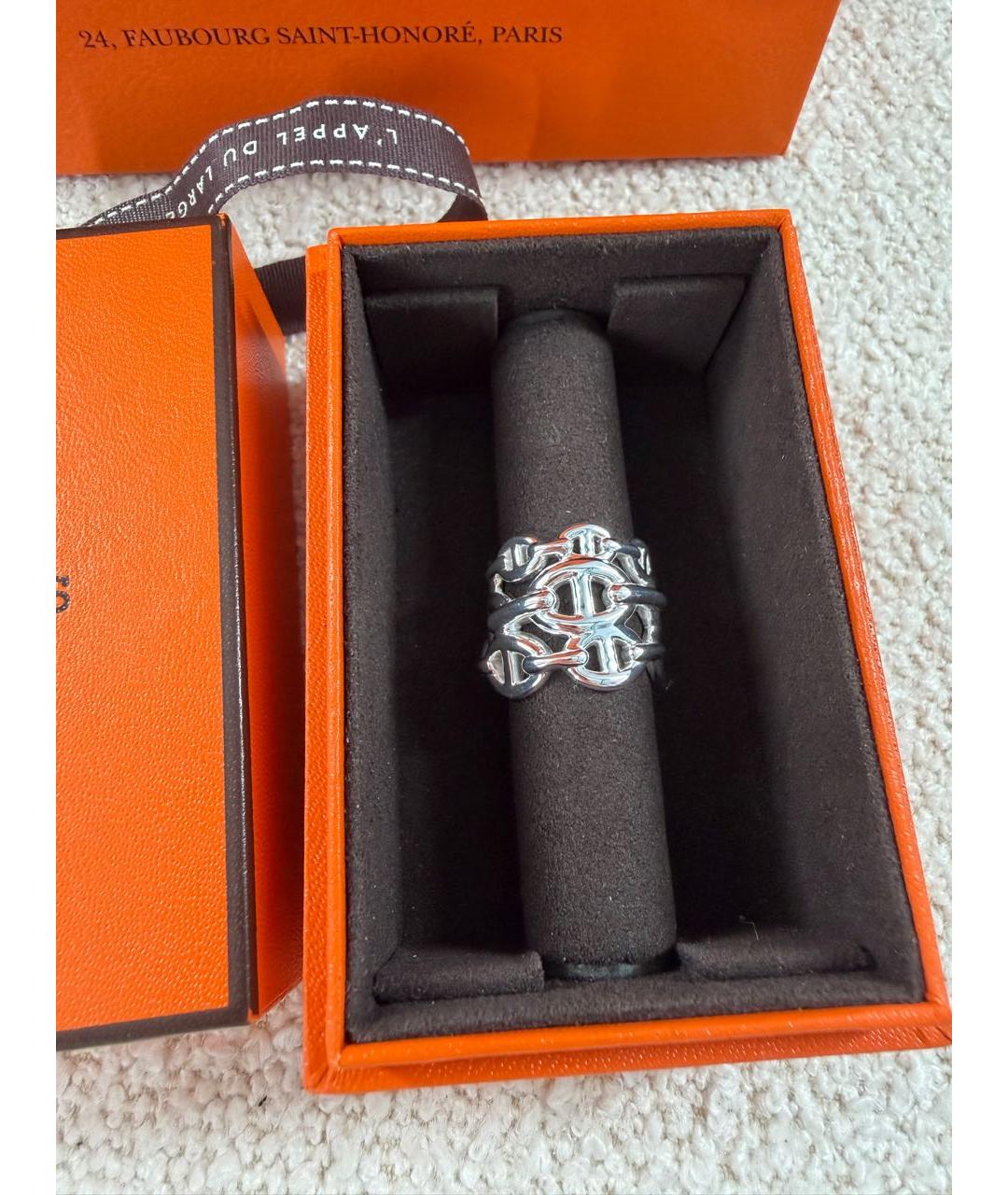 HERMES Серебряное серебряное кольцо, фото 7