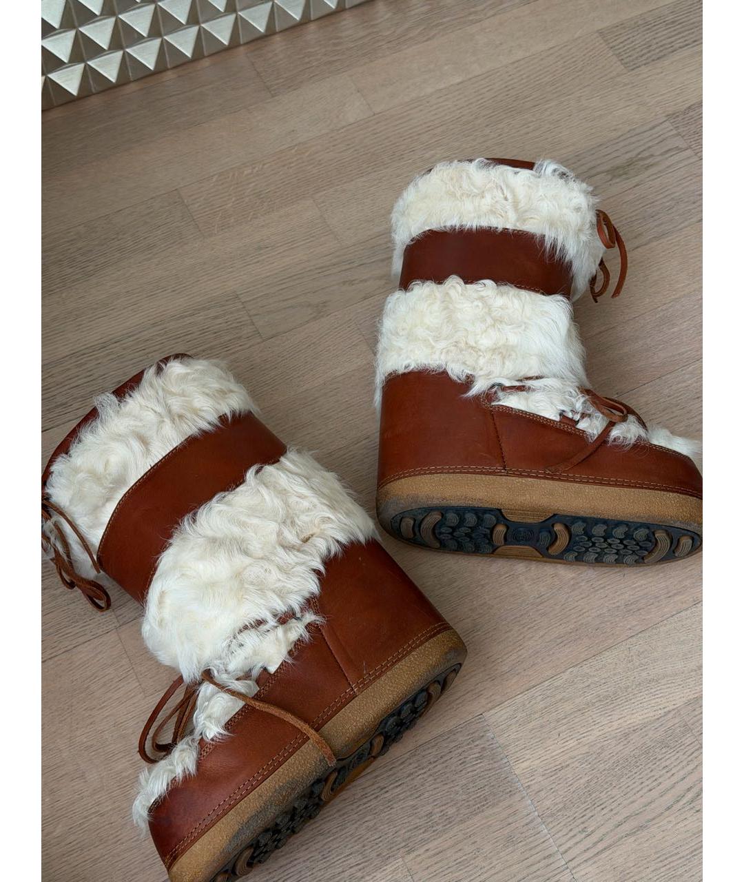 CHLOE Коричневые кожаные ботинки, фото 5