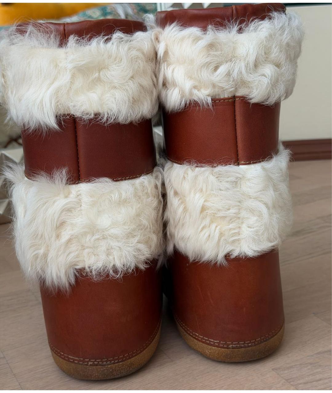 CHLOE Коричневые кожаные ботинки, фото 4