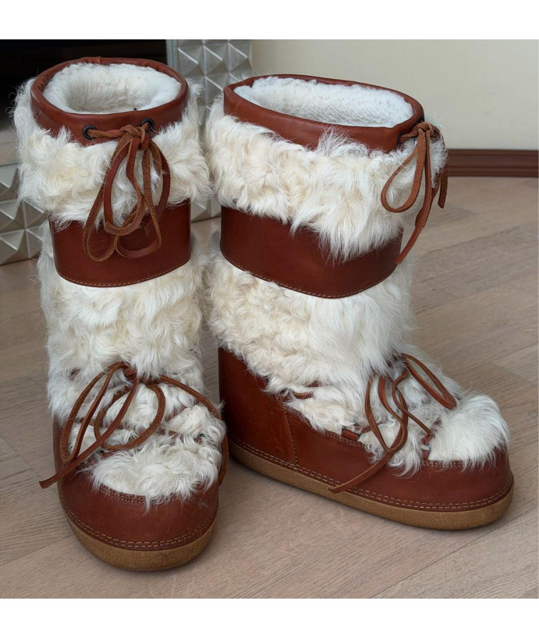 CHLOE Коричневые кожаные ботинки, фото 6