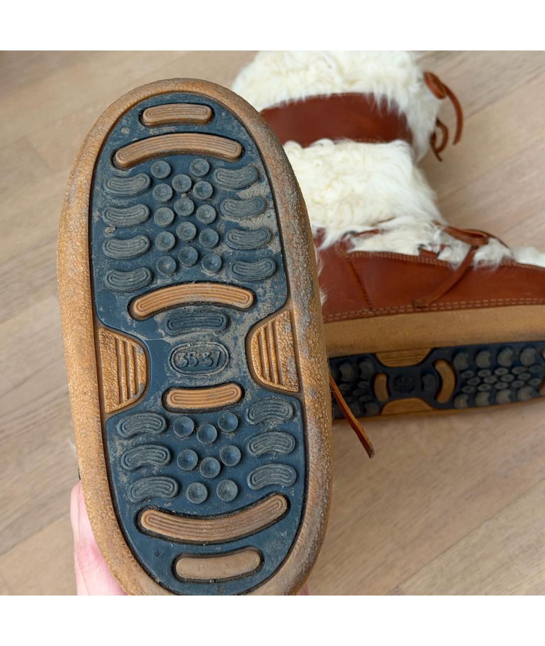 CHLOE Коричневые кожаные ботинки, фото 7