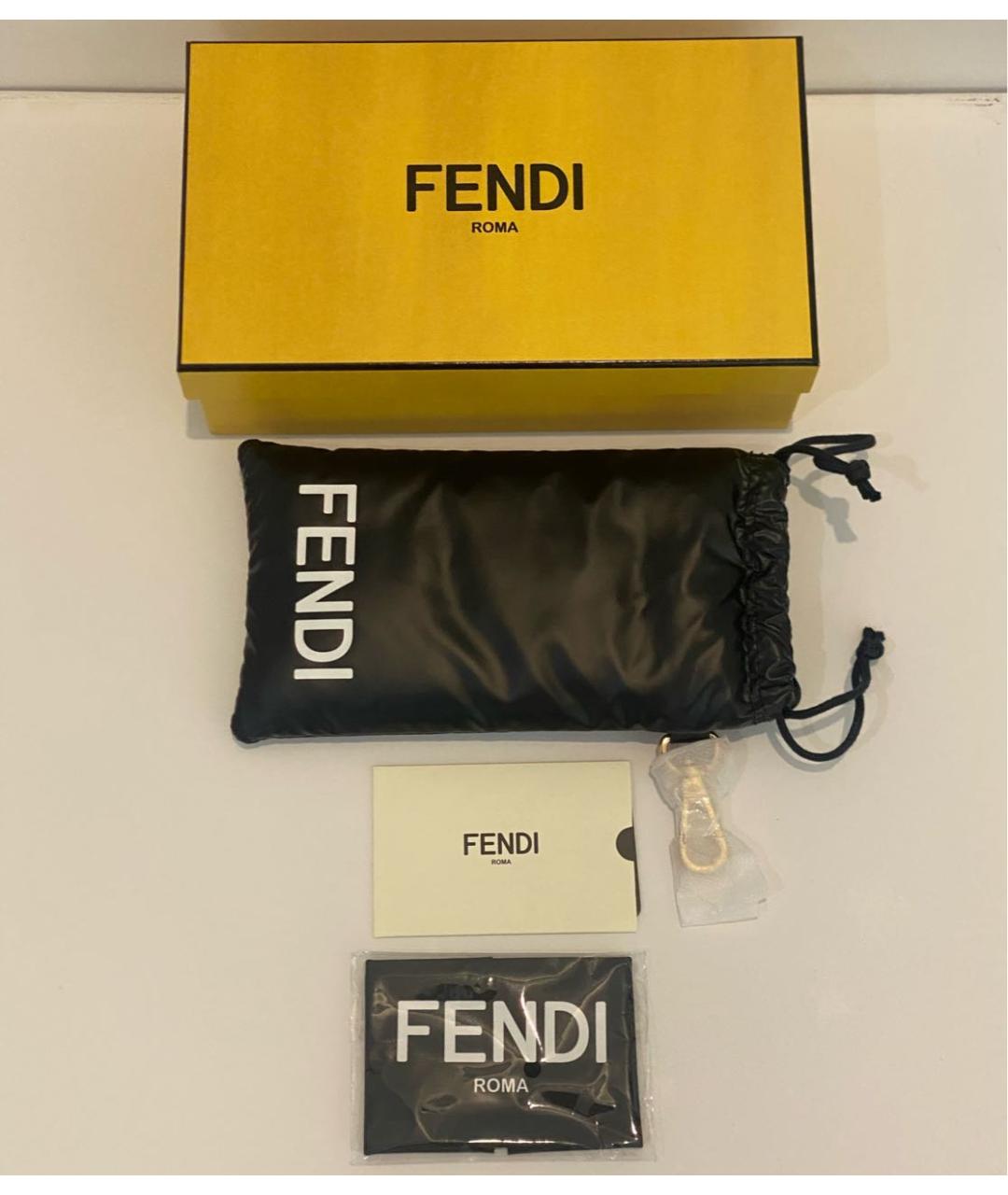 FENDI Черные пластиковые солнцезащитные очки, фото 4