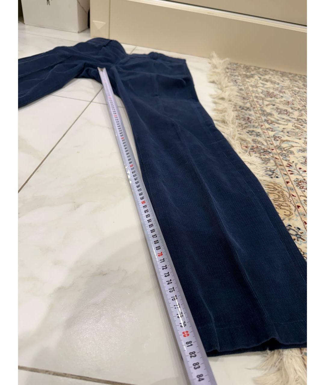 LORO PIANA Синие хлопковые повседневные брюки, фото 8