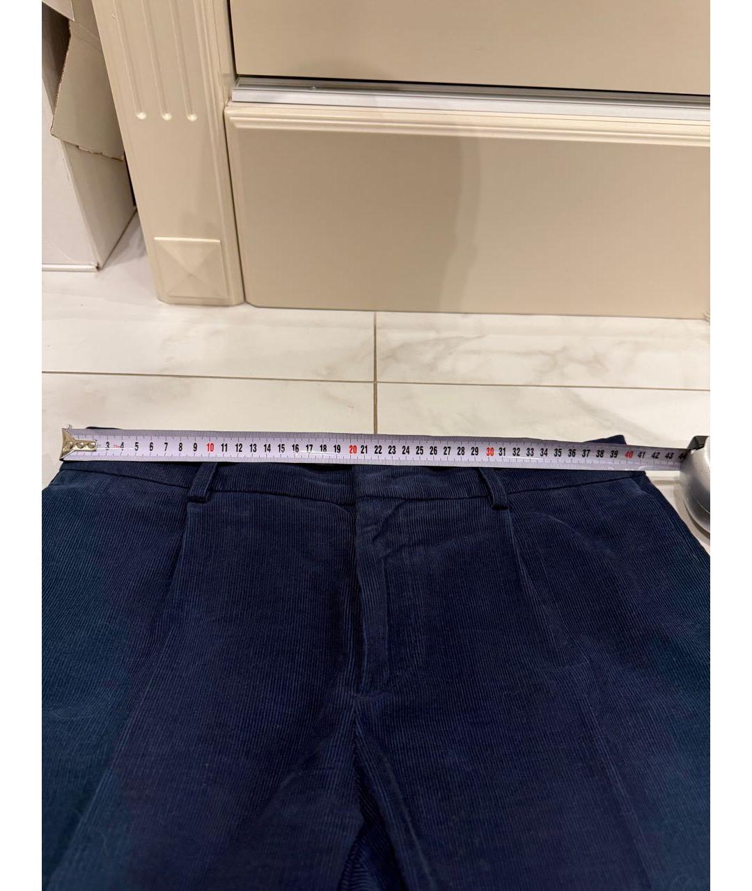 LORO PIANA Синие хлопковые повседневные брюки, фото 7