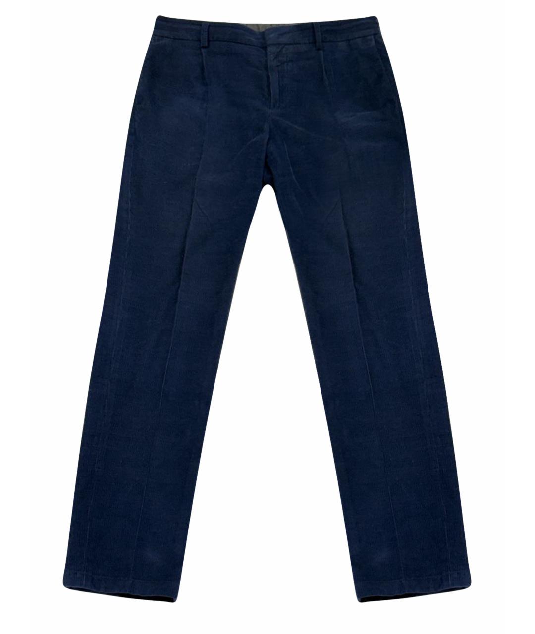 LORO PIANA Синие хлопковые повседневные брюки, фото 1