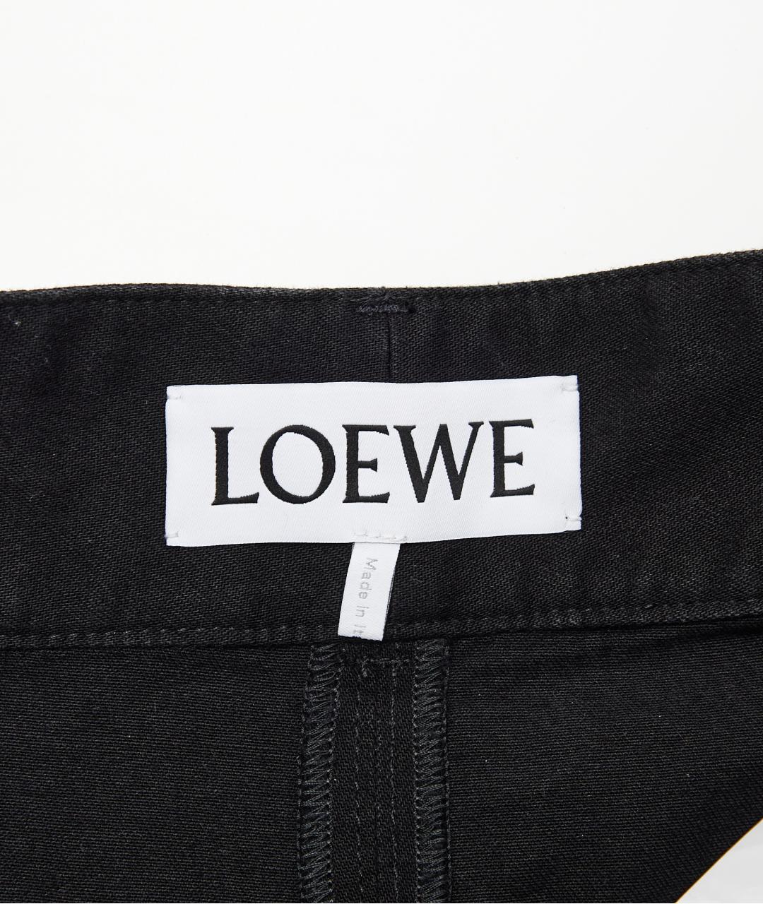 LOEWE Черные хлопковые прямые брюки, фото 7