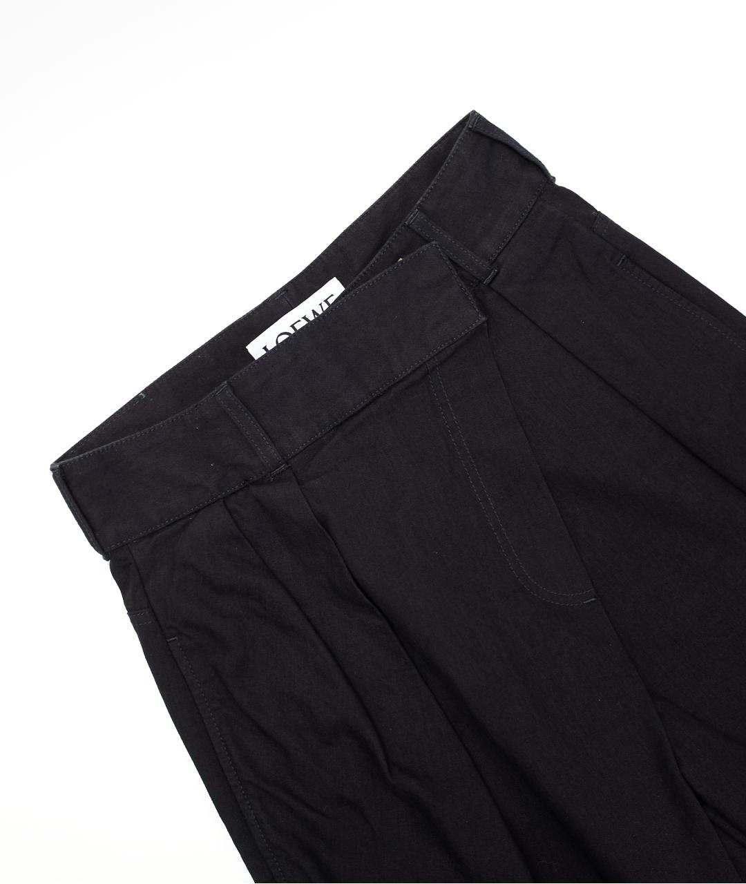 LOEWE Черные хлопковые прямые брюки, фото 4