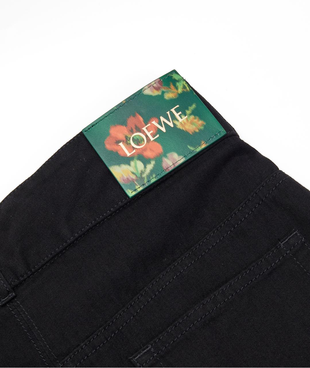 LOEWE Черные хлопковые прямые брюки, фото 3