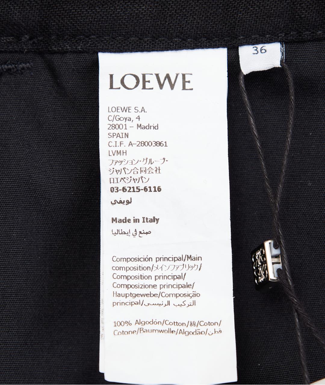 LOEWE Черные хлопковые прямые брюки, фото 8