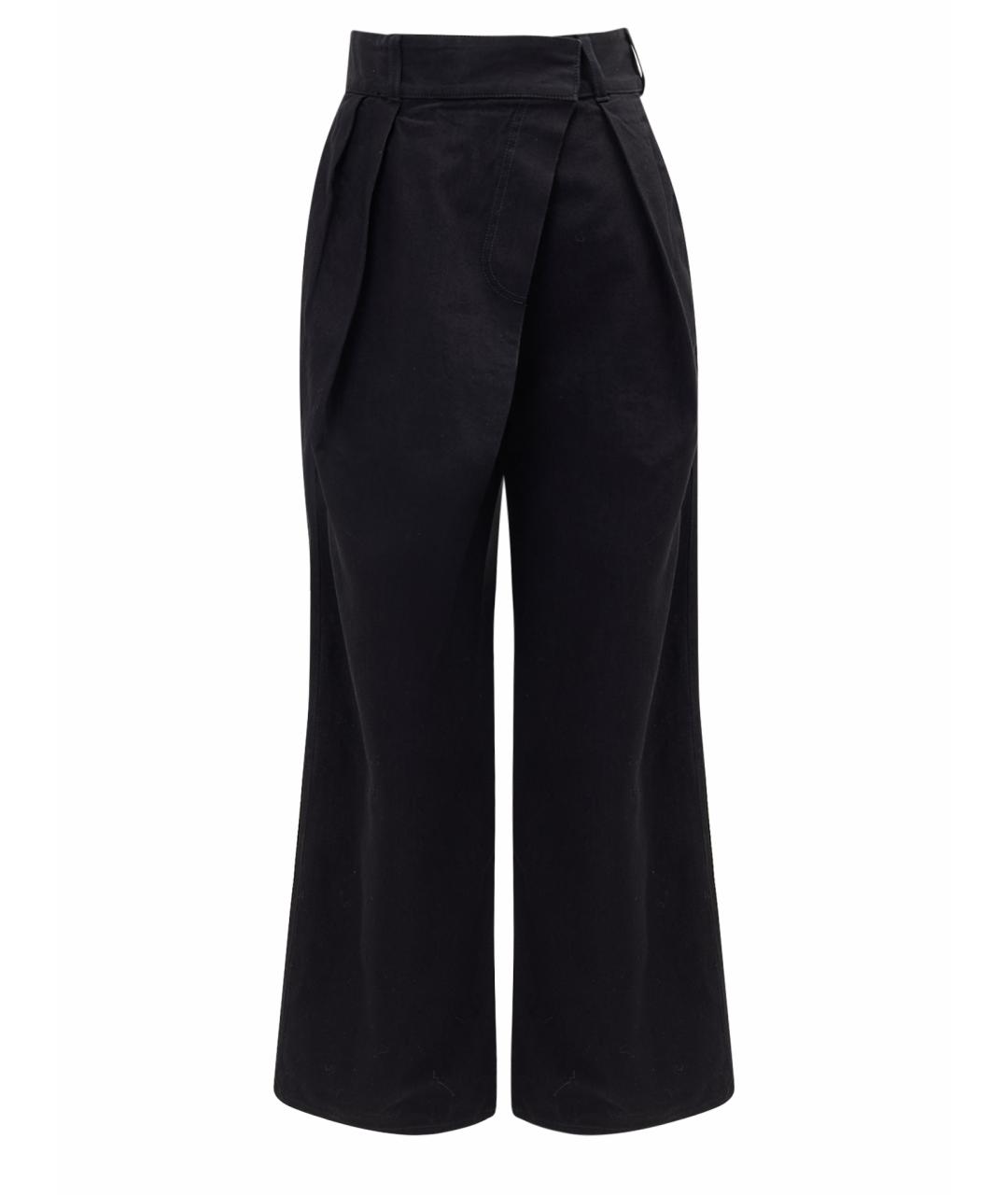 LOEWE Черные хлопковые прямые брюки, фото 1