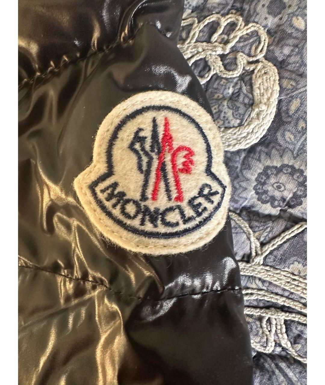 MONCLER Черный полиамидовый пуховик, фото 4