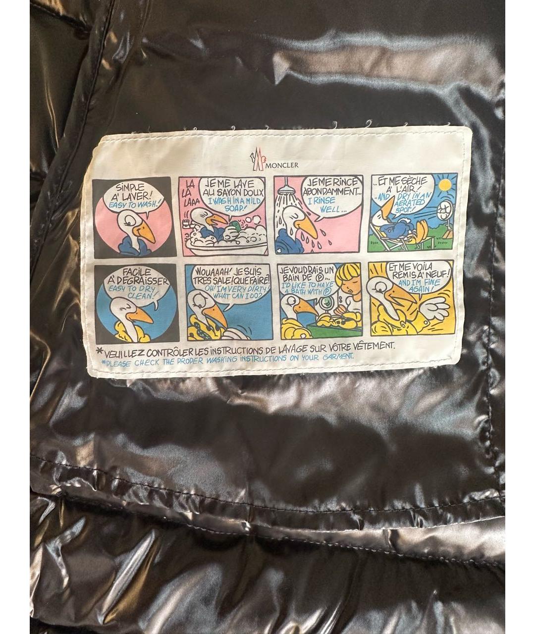 MONCLER Черный полиамидовый пуховик, фото 7
