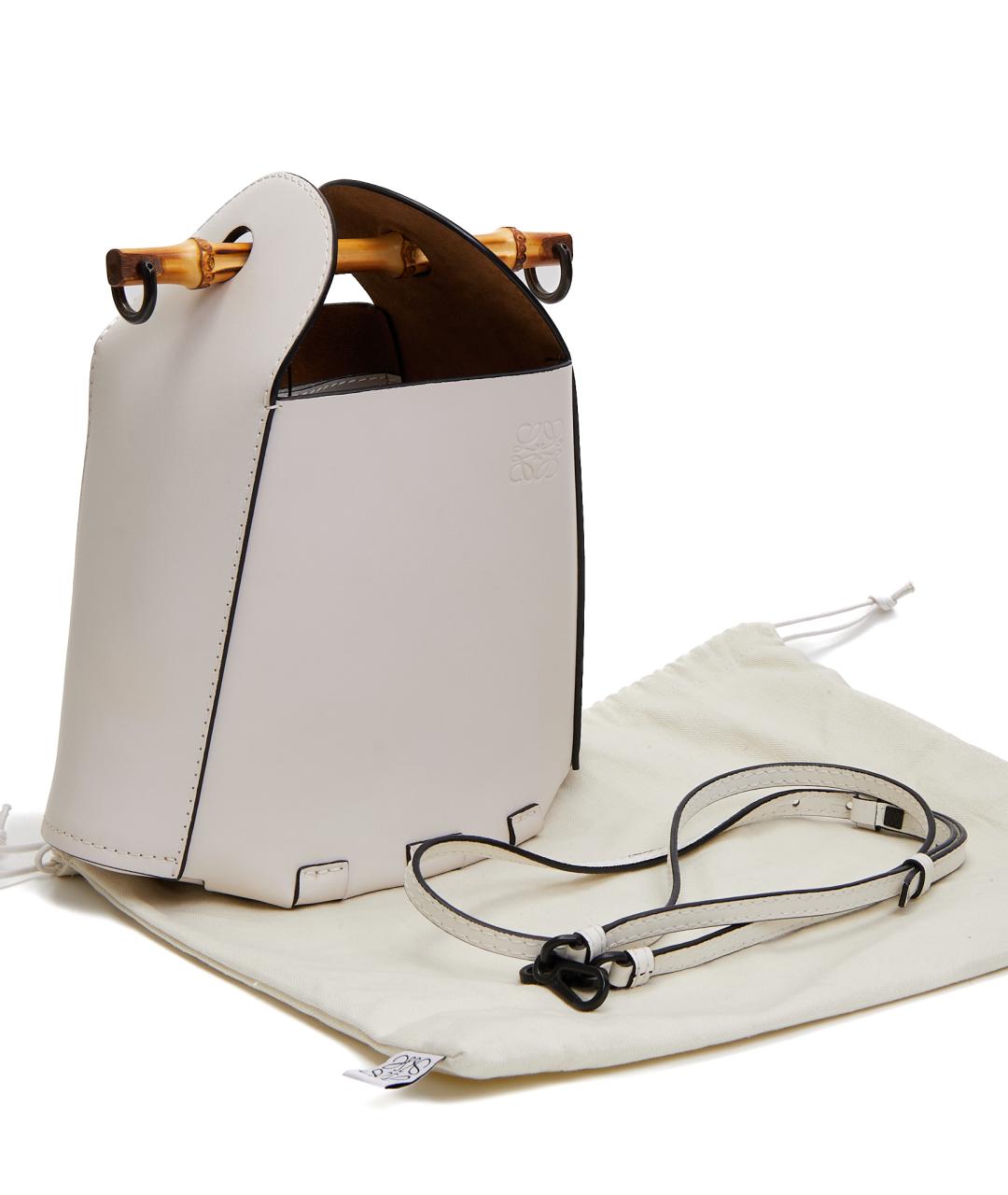 LOEWE Бежевая кожаная сумка через плечо, фото 6