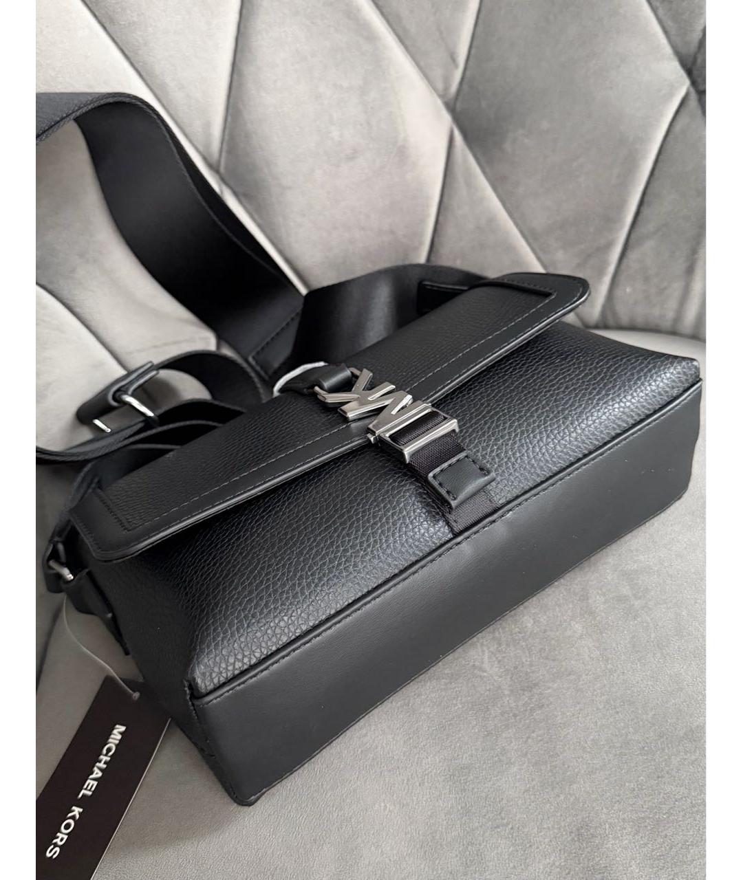 MICHAEL KORS Черная кожаная сумка на плечо, фото 4