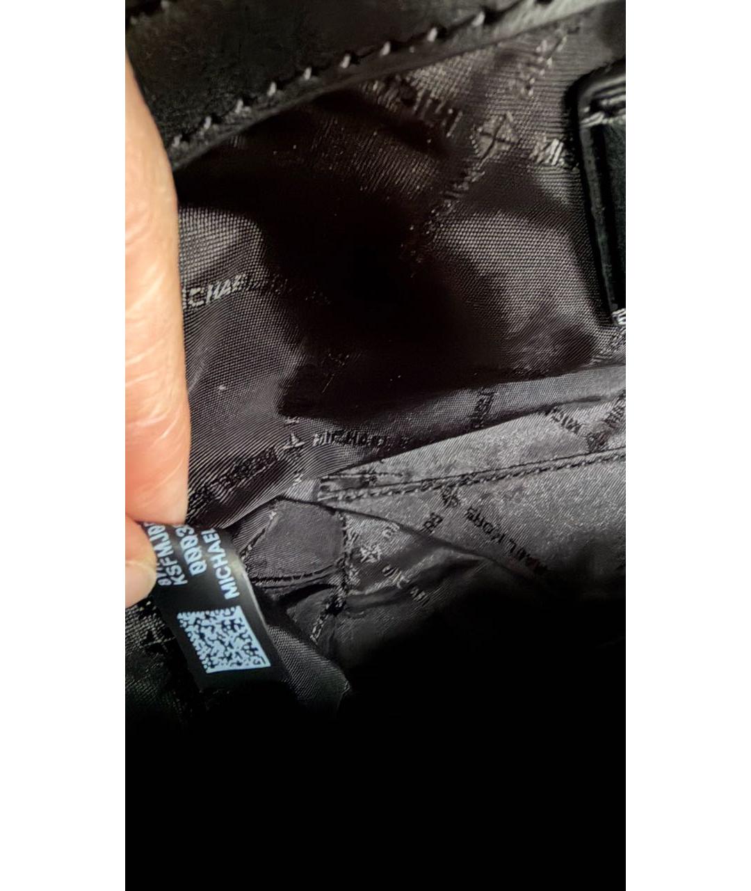 MICHAEL KORS Черная кожаная сумка на плечо, фото 7