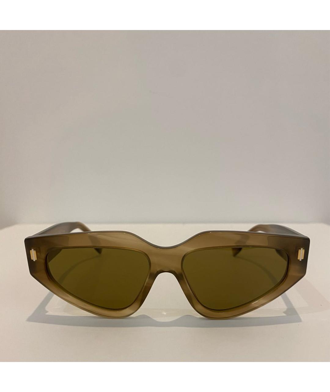 FENDI Коричневые пластиковые солнцезащитные очки, фото 5