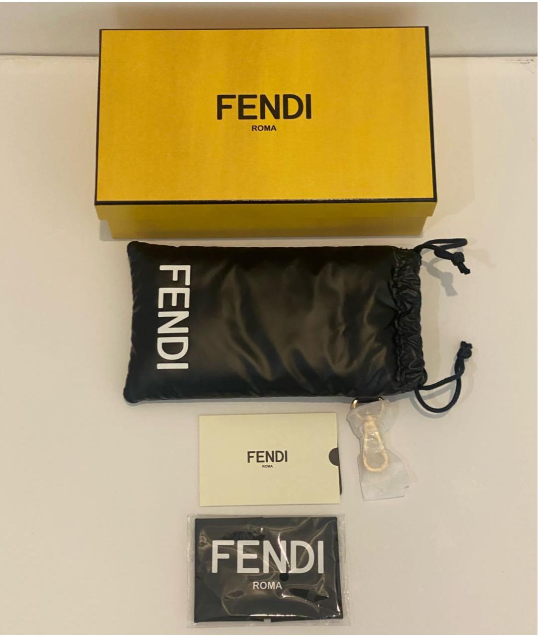FENDI Коричневые пластиковые солнцезащитные очки, фото 4