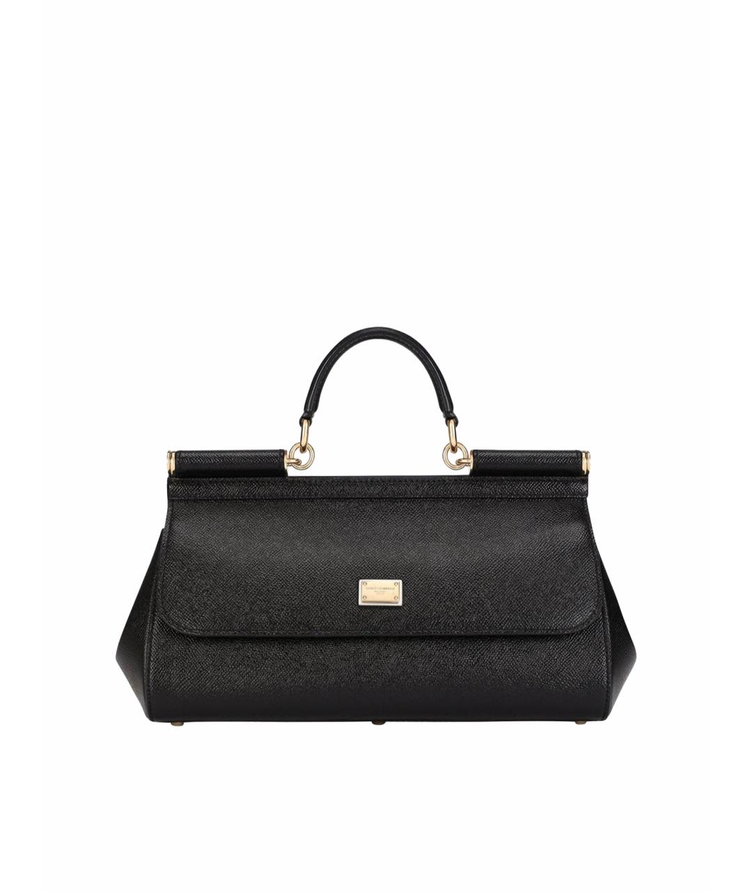 DOLCE&GABBANA Черная кожаная сумка через плечо, фото 9