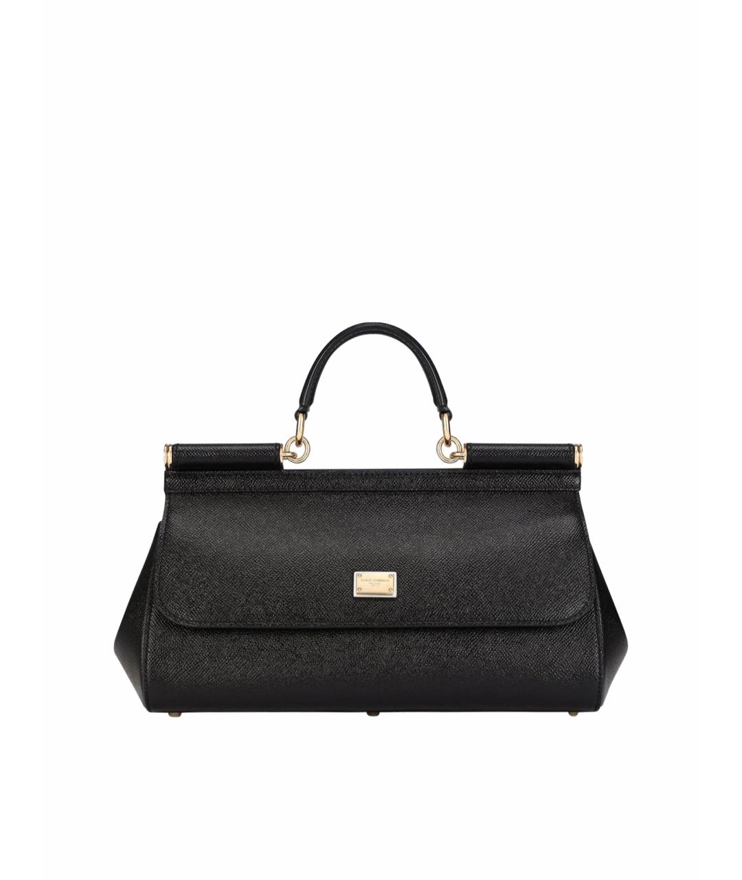 DOLCE&GABBANA Черная кожаная сумка через плечо, фото 1