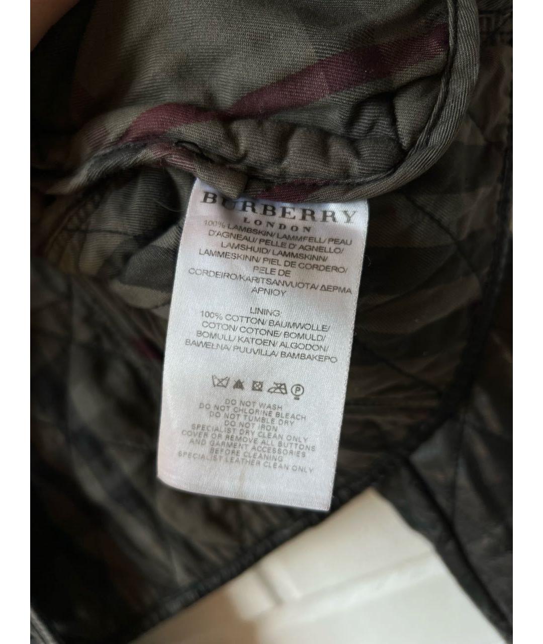 BURBERRY Черная кожаная куртка, фото 8