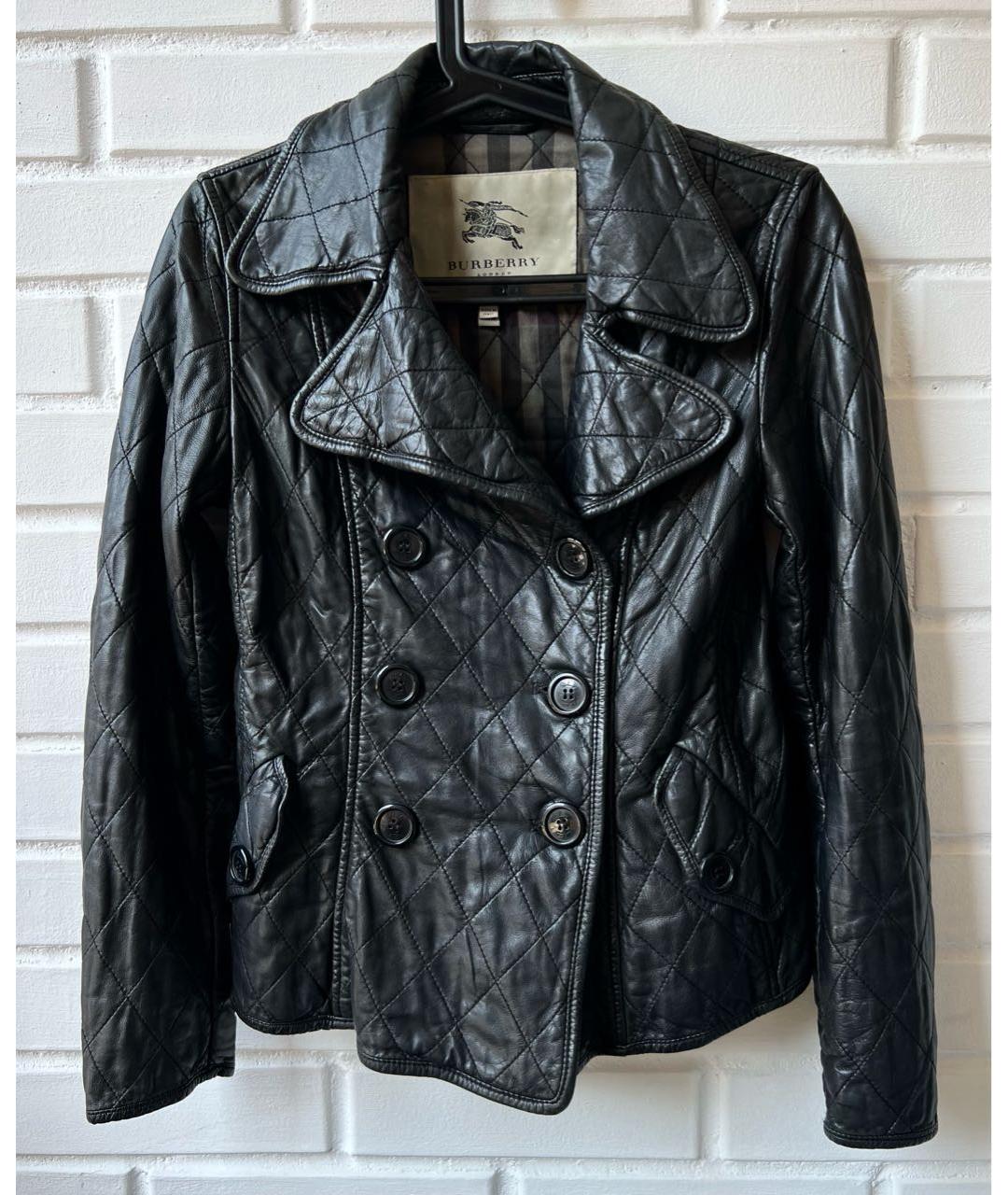 BURBERRY Черная кожаная куртка, фото 9
