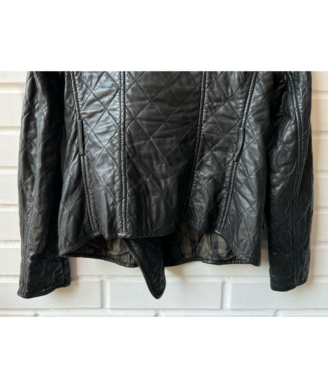 BURBERRY Черная кожаная куртка, фото 6