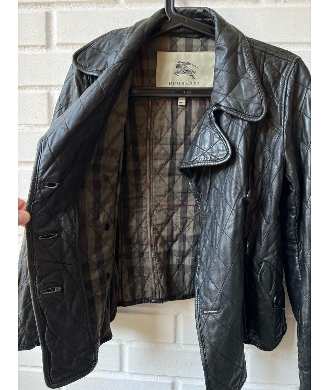 BURBERRY Черная кожаная куртка, фото 7