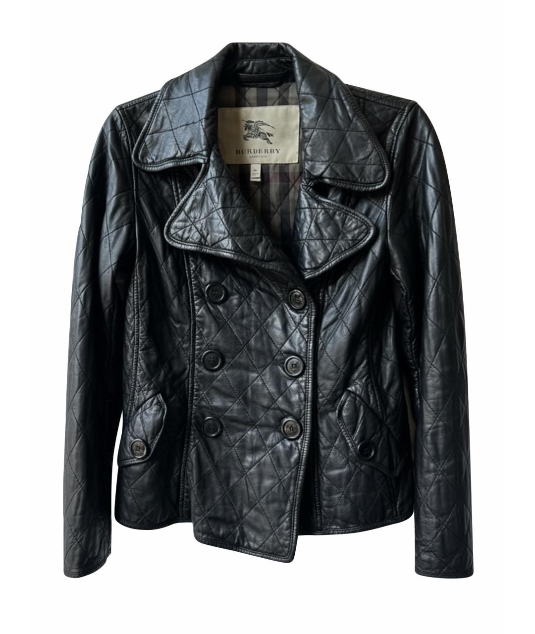 BURBERRY Черная кожаная куртка, фото 1