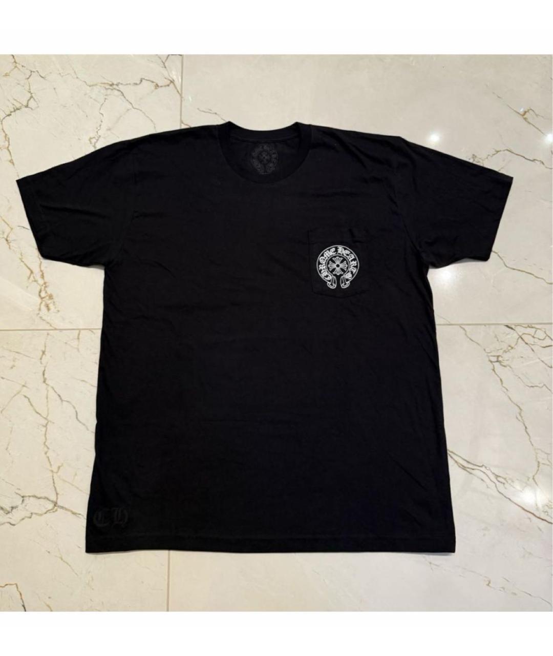 CHROME HEARTS Черная хлопковая футболка, фото 2