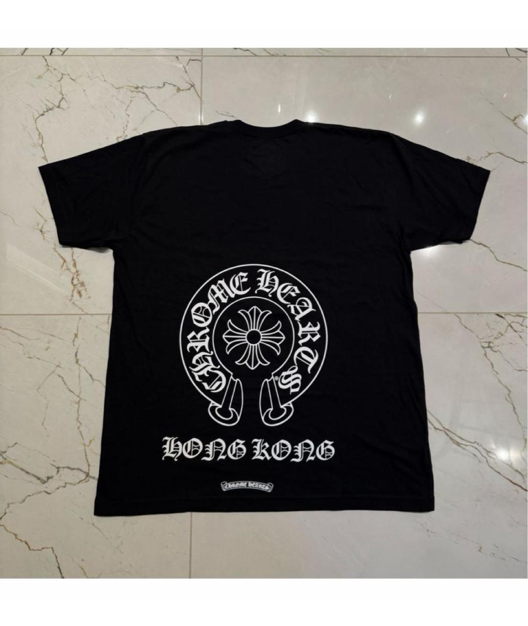 CHROME HEARTS Черная хлопковая футболка, фото 3