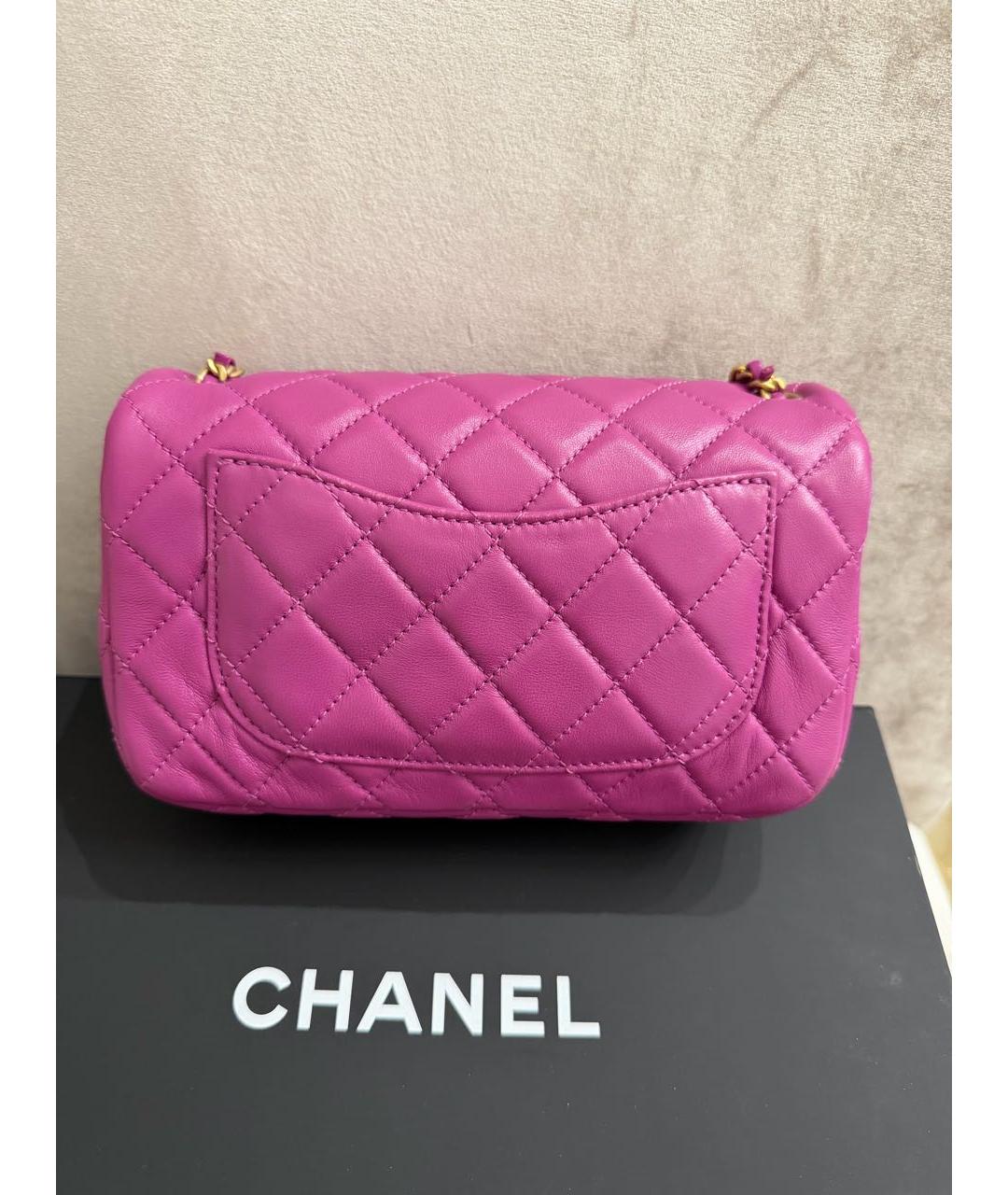 CHANEL Фиолетовая кожаная сумка через плечо, фото 3
