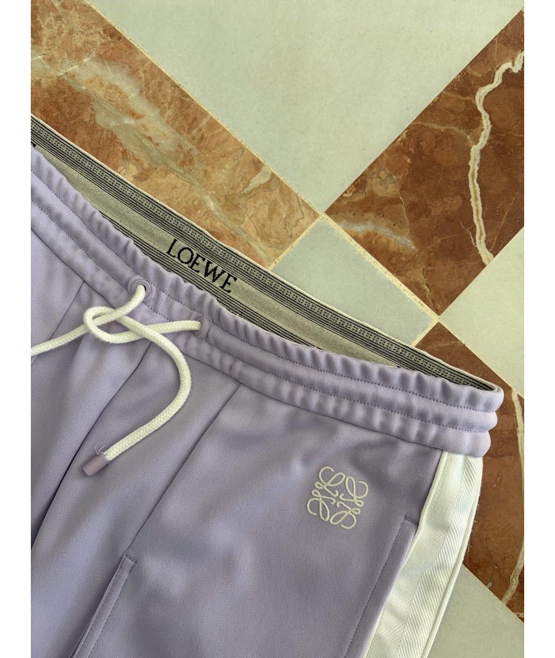 LOEWE Фиолетовые полиэстеровые спортивные брюки и шорты, фото 3