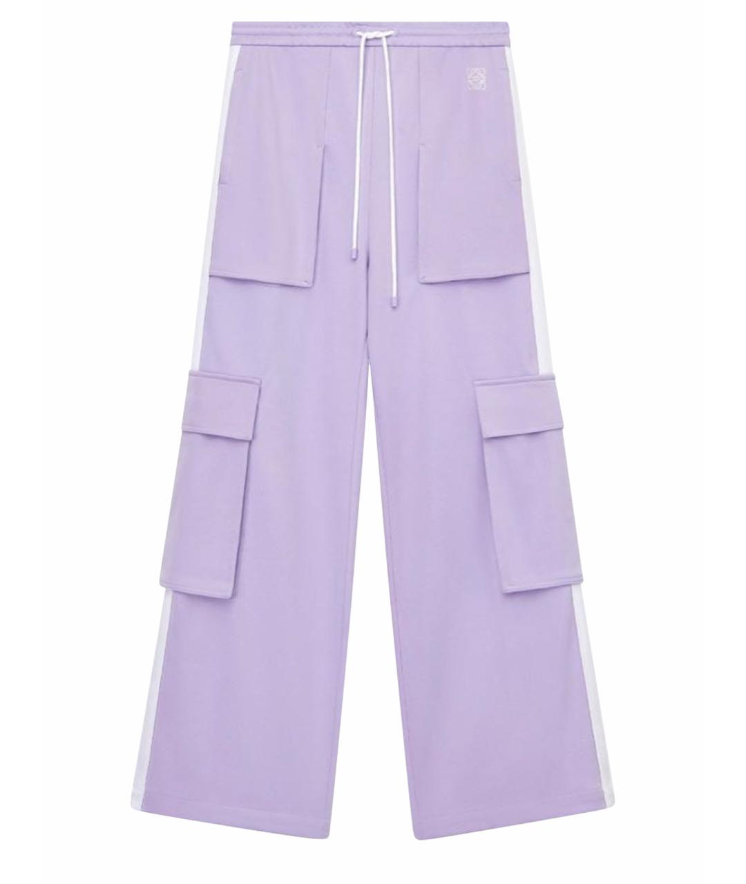 LOEWE Фиолетовые полиэстеровые спортивные брюки и шорты, фото 1