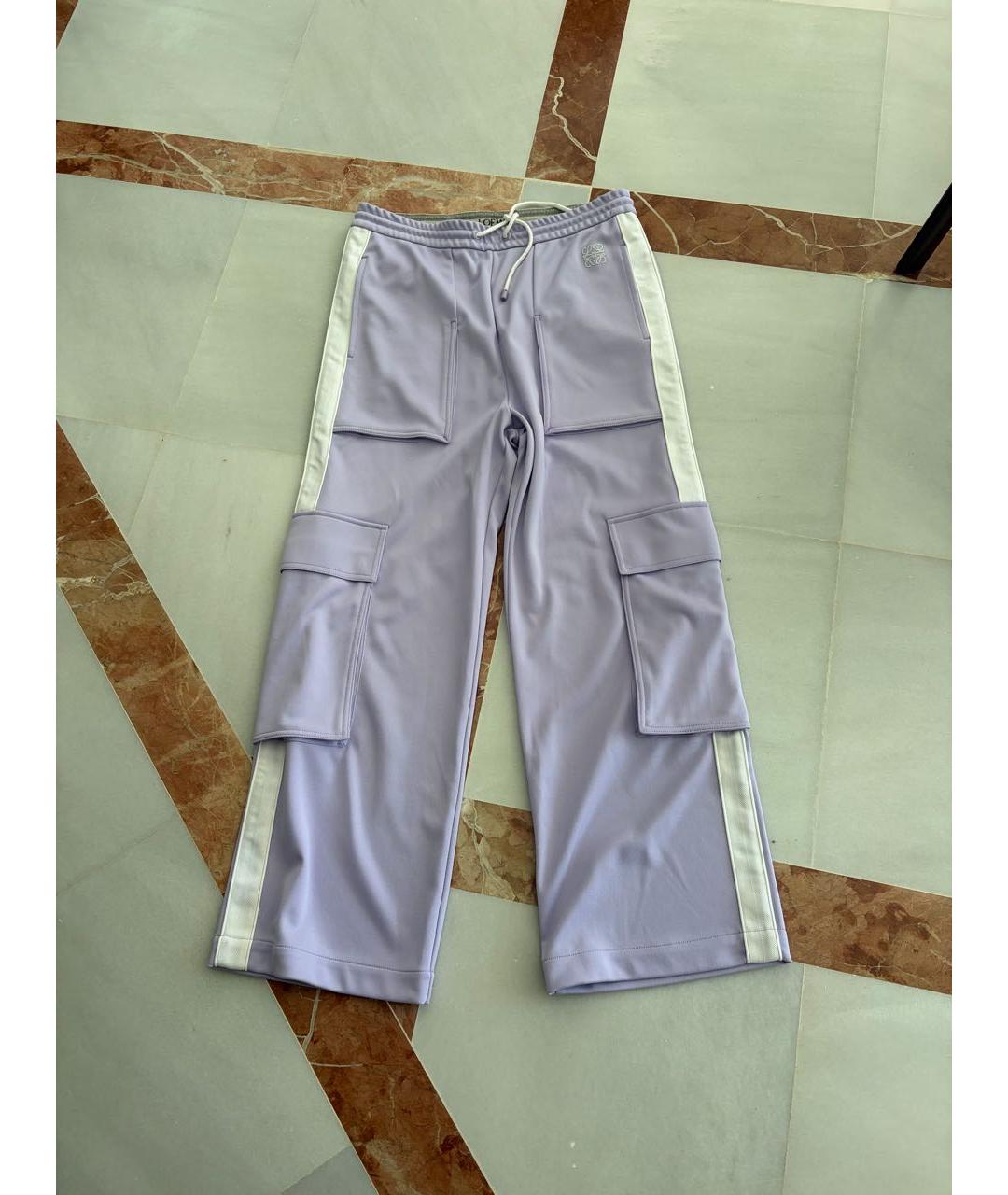 LOEWE Фиолетовые полиэстеровые спортивные брюки и шорты, фото 6