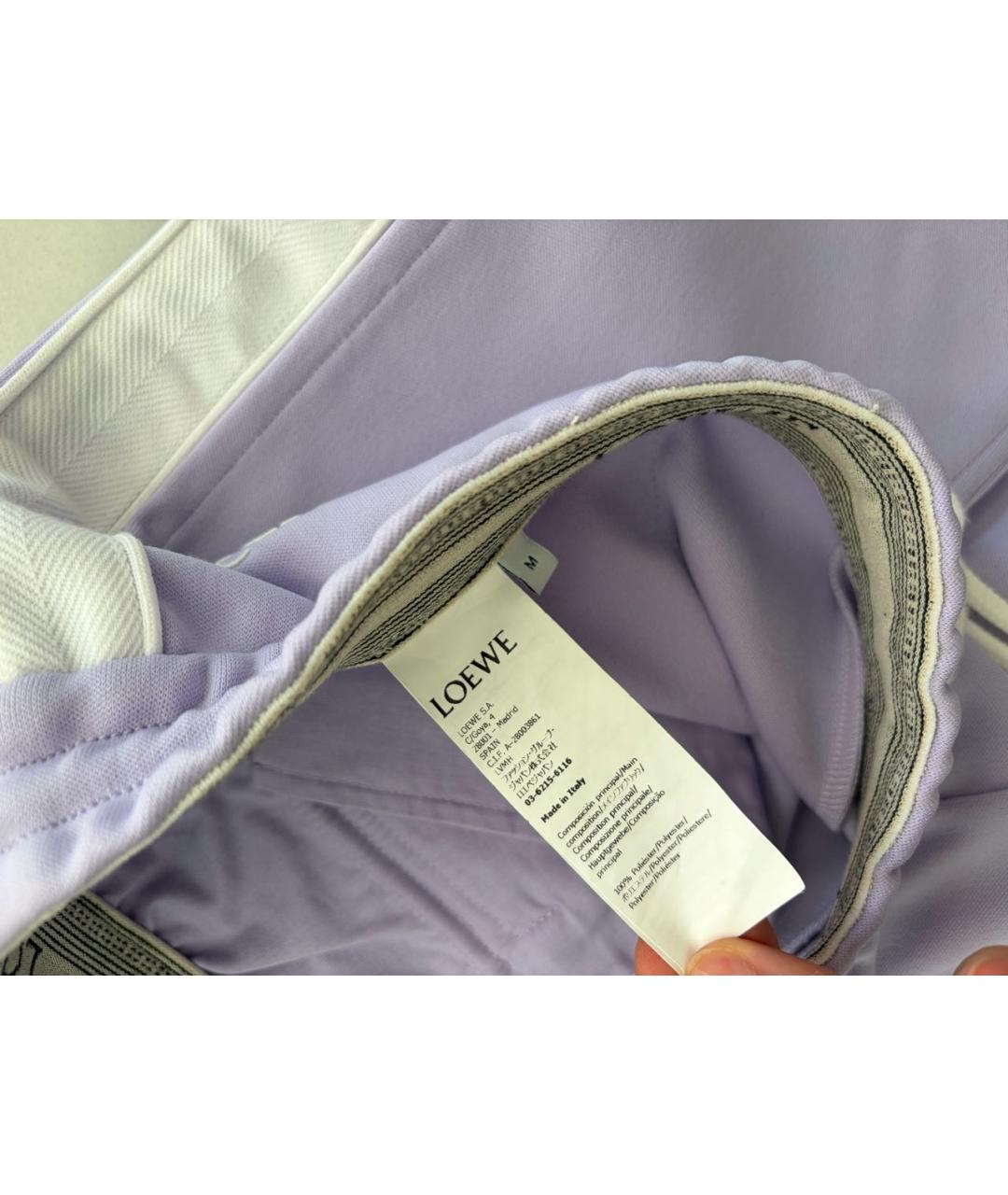LOEWE Фиолетовые полиэстеровые спортивные брюки и шорты, фото 4
