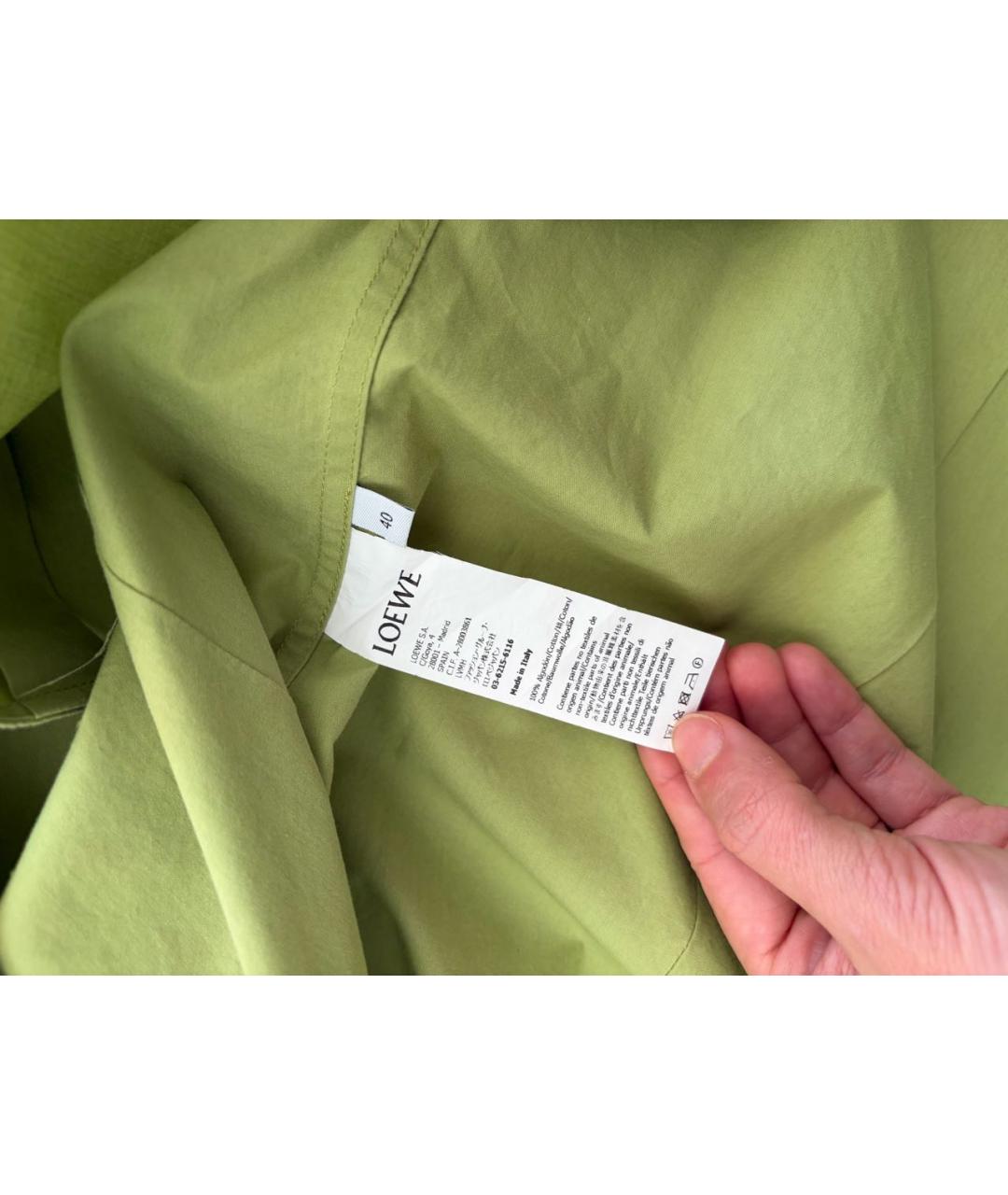 LOEWE Зеленые хлопковое повседневное платье, фото 4