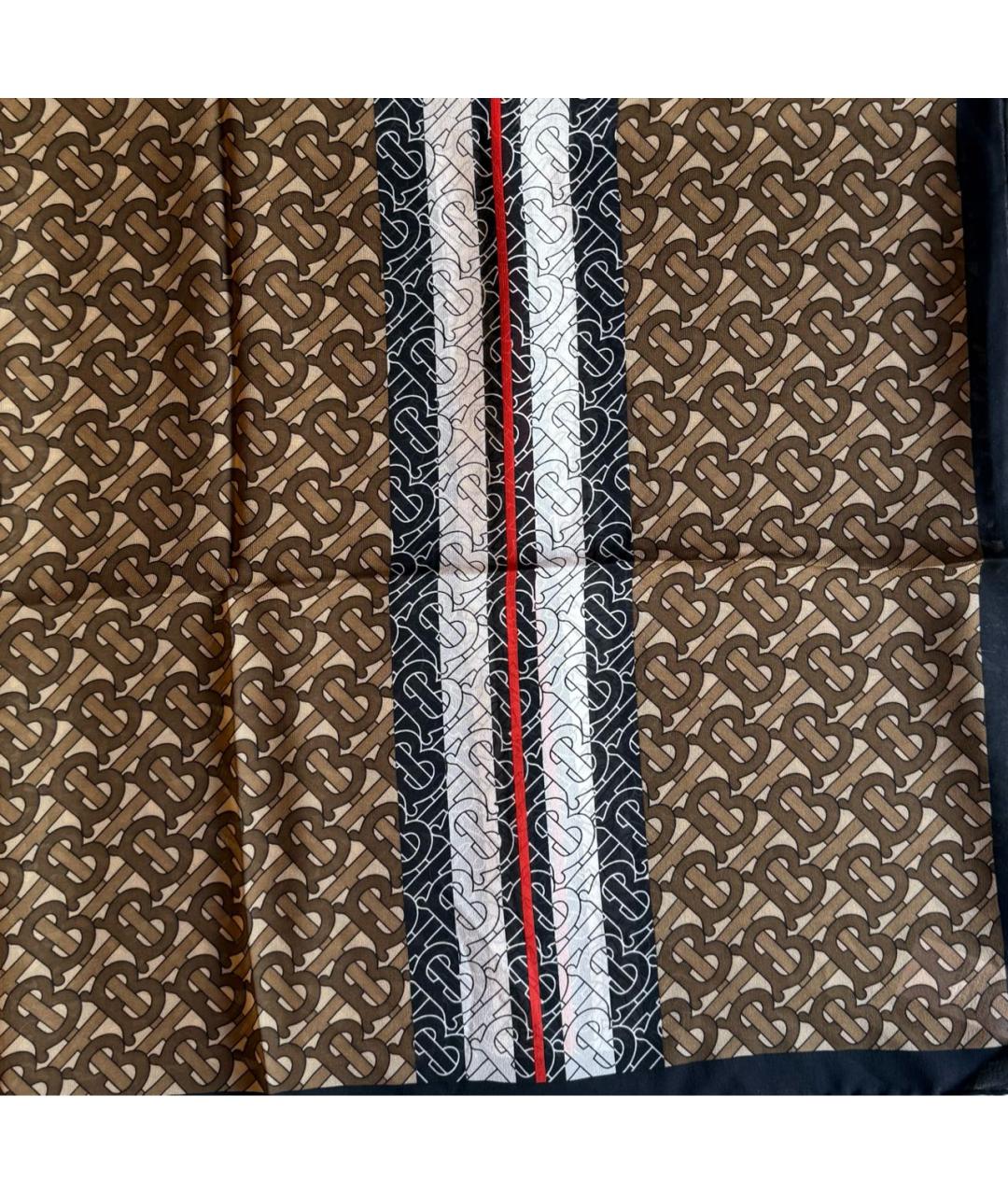 BURBERRY Коричневый шелковый платок, фото 8