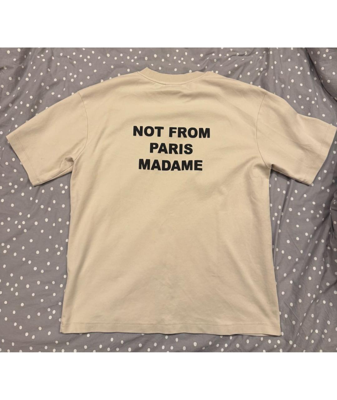 Drole de Monsieur Бежевая хлопковая футболка, фото 2