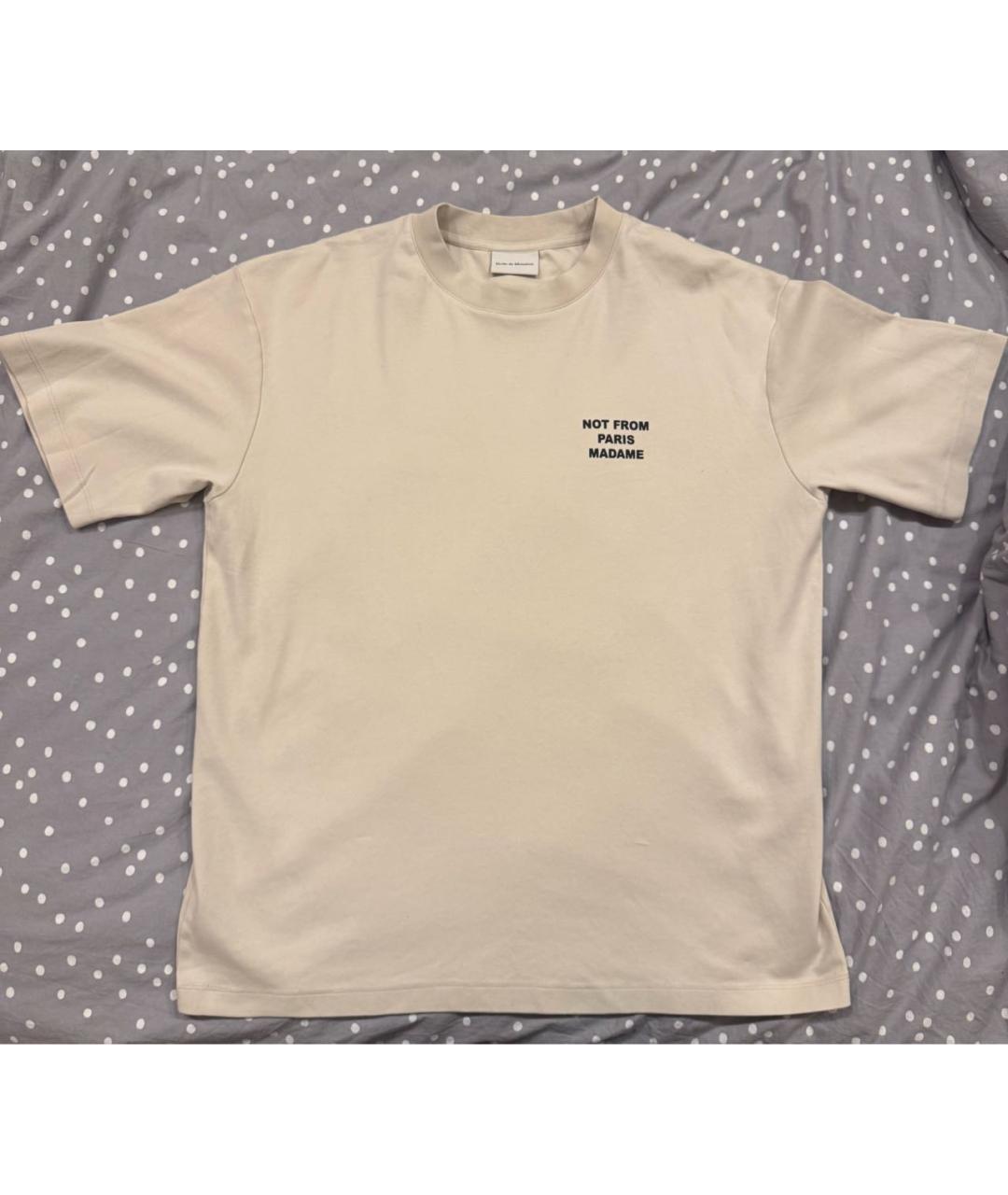 Drole de Monsieur Бежевая хлопковая футболка, фото 5