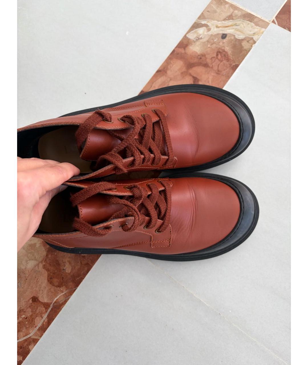 LOEWE Коричневые кожаные ботинки, фото 2