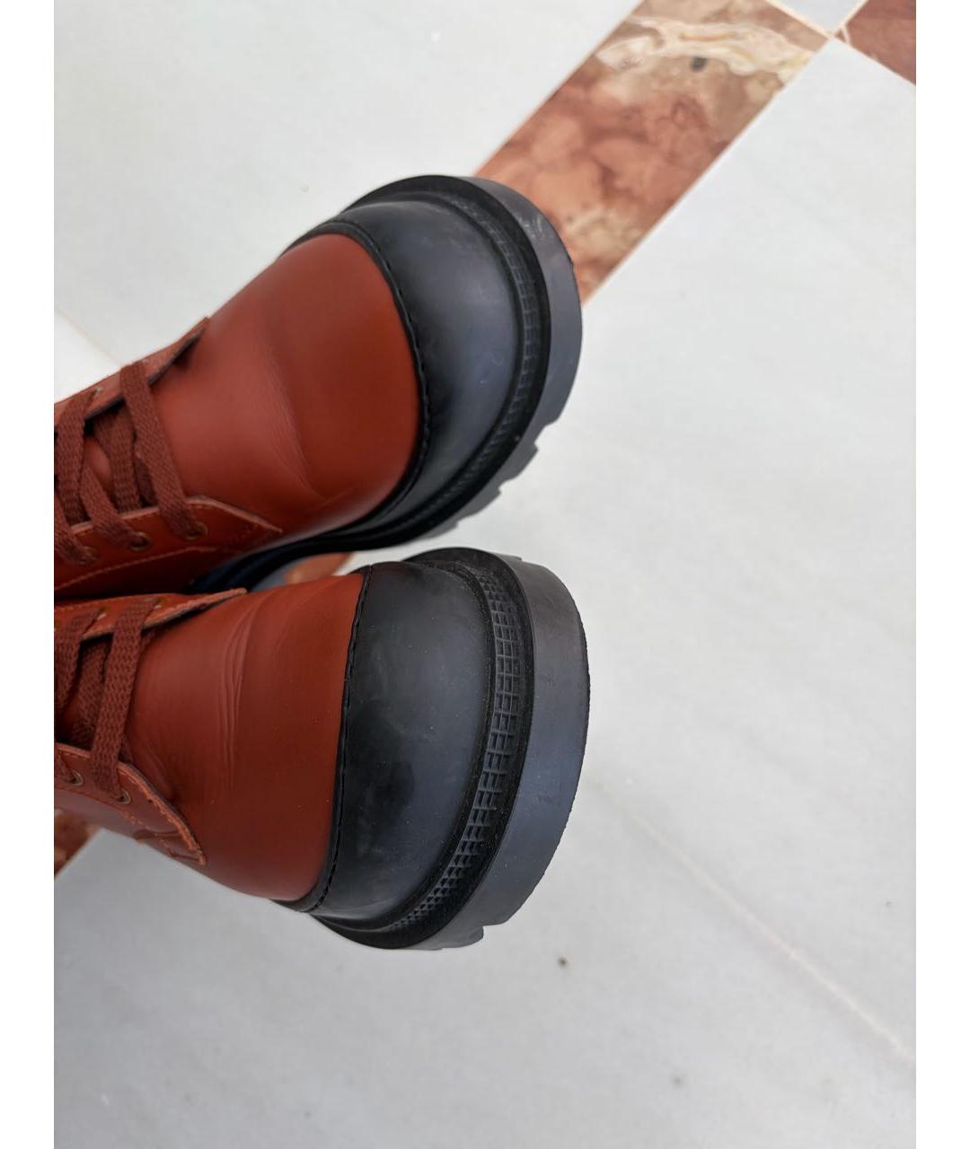 LOEWE Коричневые кожаные ботинки, фото 5