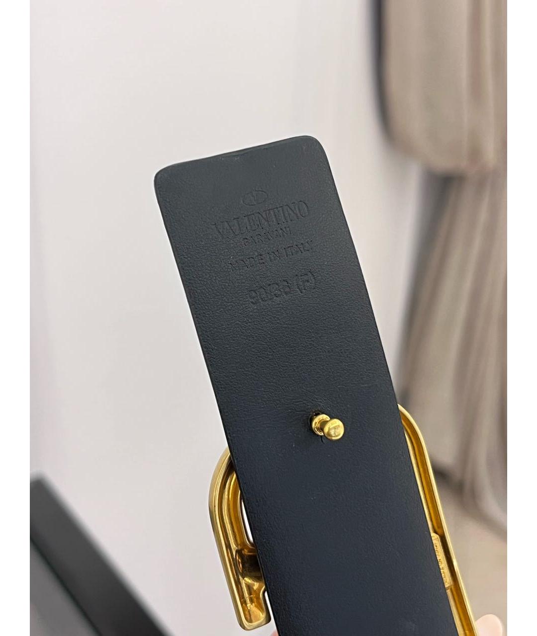 VALENTINO Черный кожаный ремень, фото 4