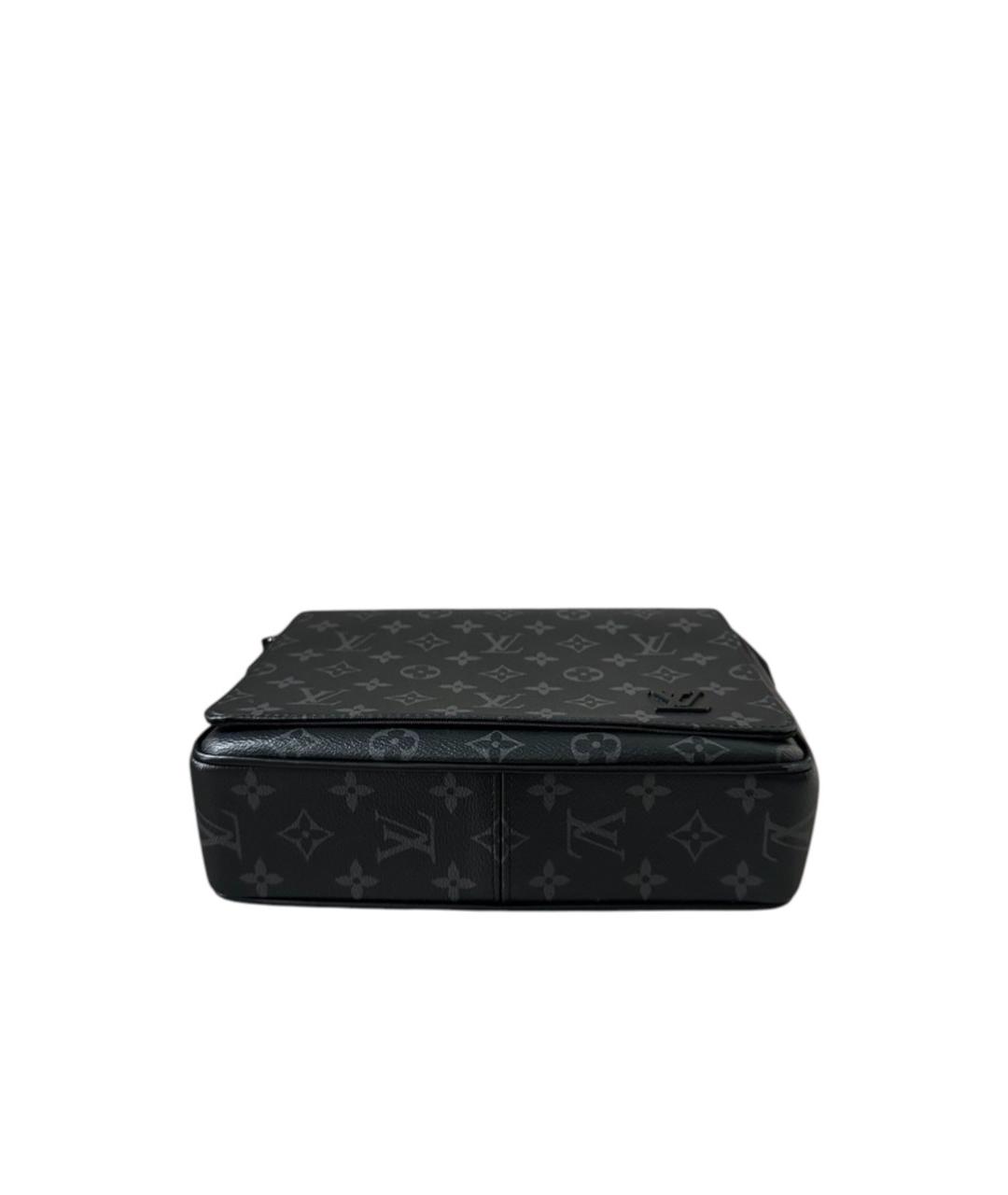 LOUIS VUITTON Черная кожаная сумка на плечо, фото 6